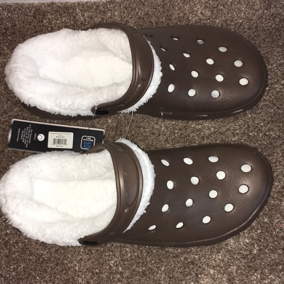 coXist-NWT-Lady’s  White Fleece Lined Clogs-Size 10-Brown - Picture 4 of 9